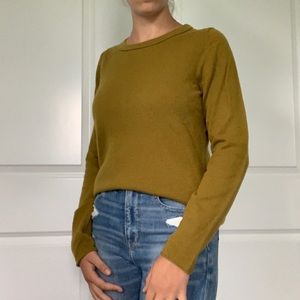 J Crew medium 100% cashmere sweater (yellow-green)